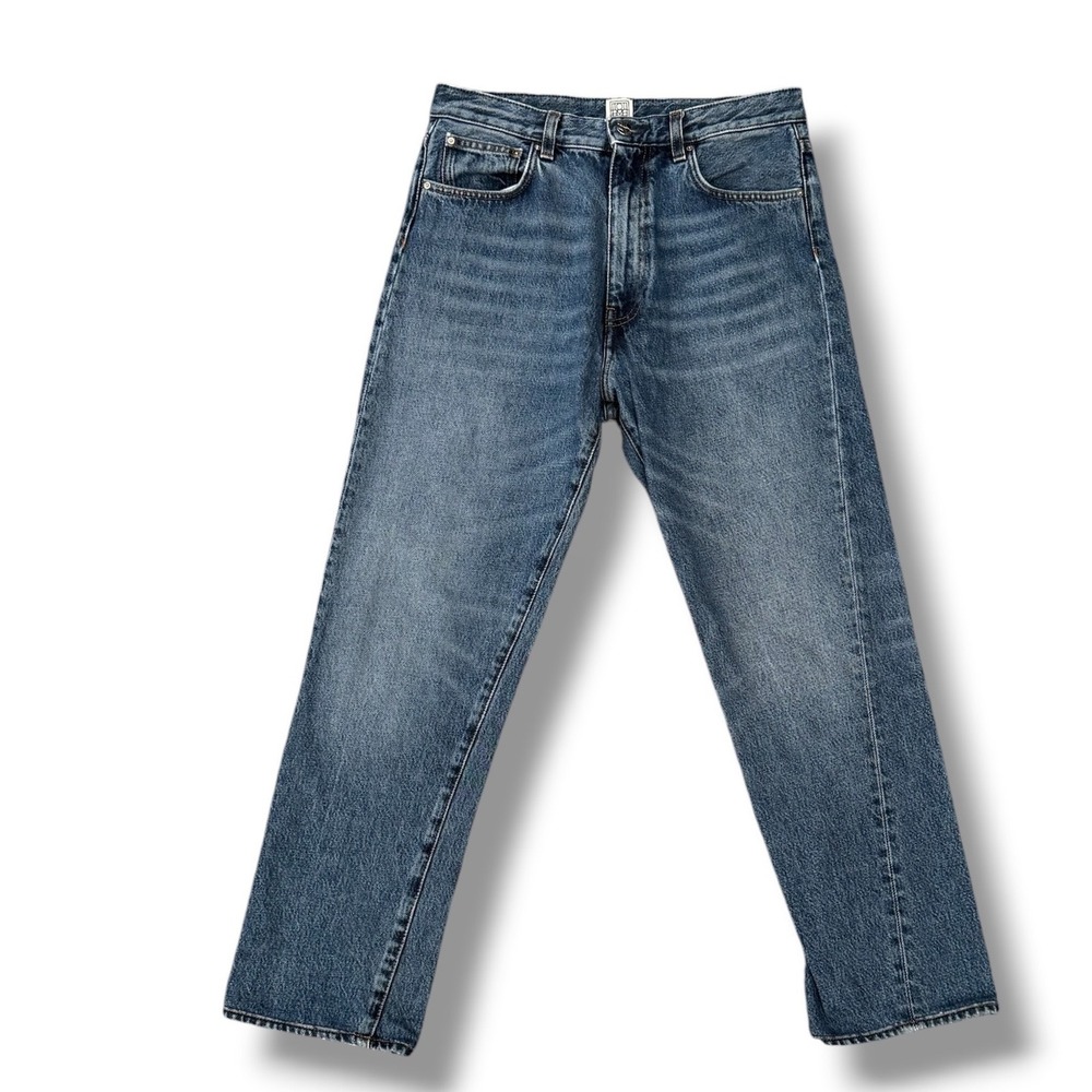 Toteme Twisted Seam Denim Women 28 Blue High Rise Straight Leg Jeans Luxury
